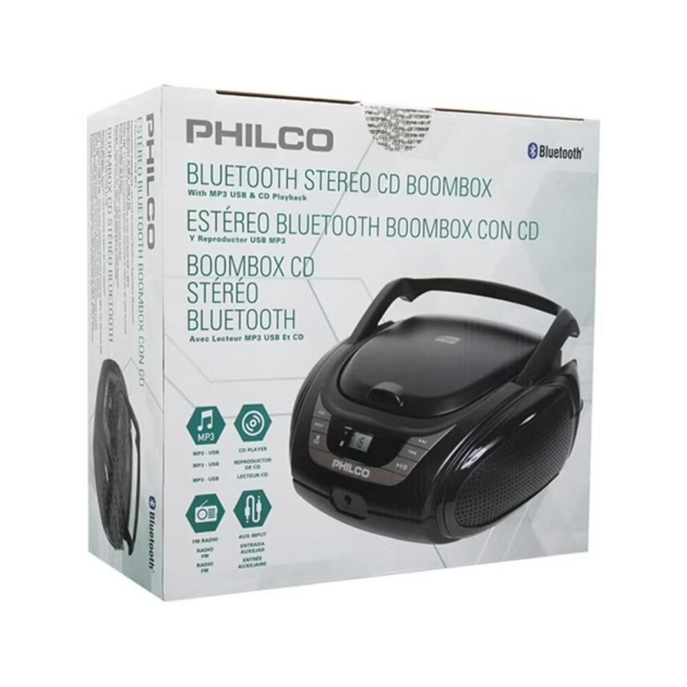 Radio Parlante Retro Bluetooth Cd Usb Aux Negro 2120b image number 3.0