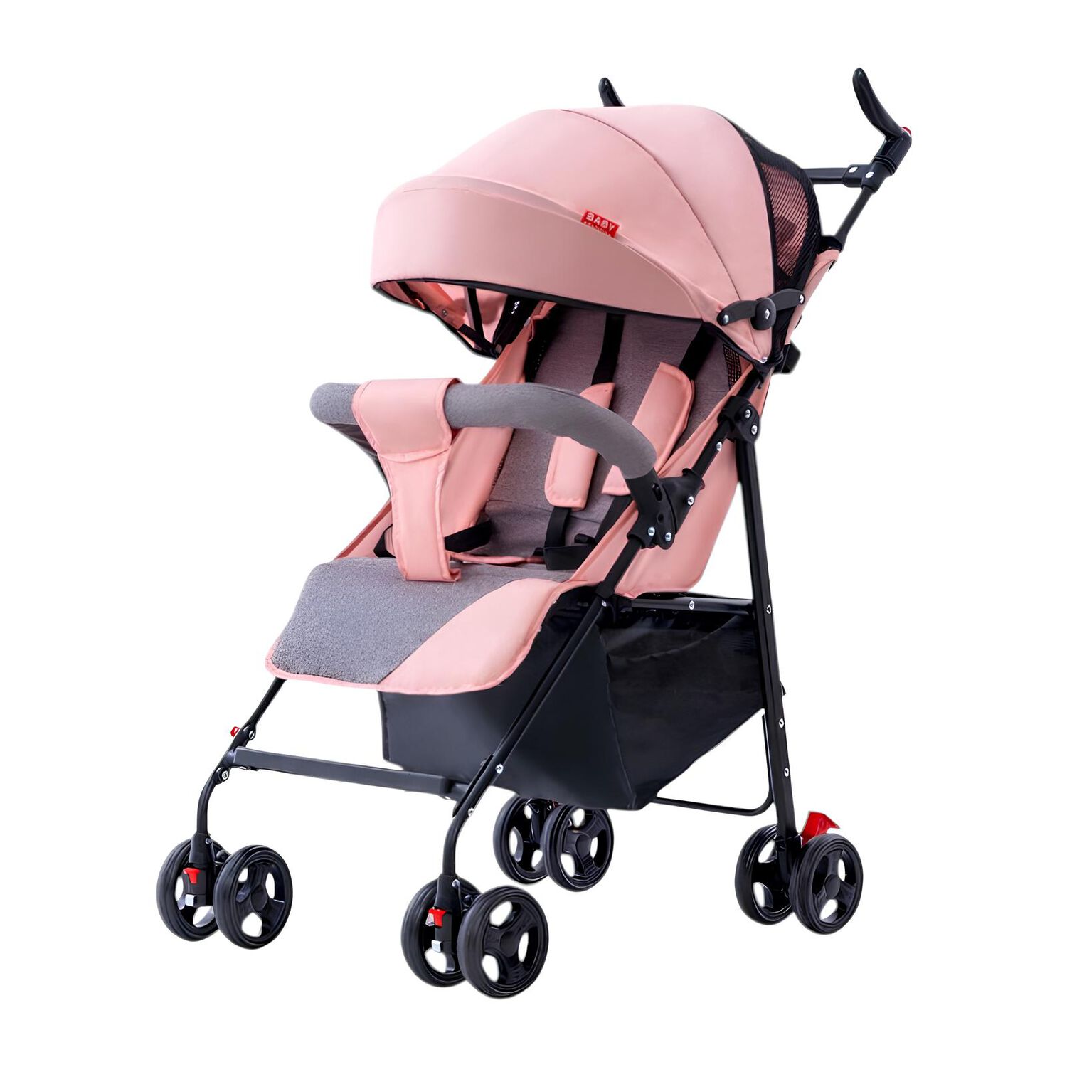 Coche Paseo Liviano Con Posa Vaso Howa Rosado Lubabycas image number 0.0