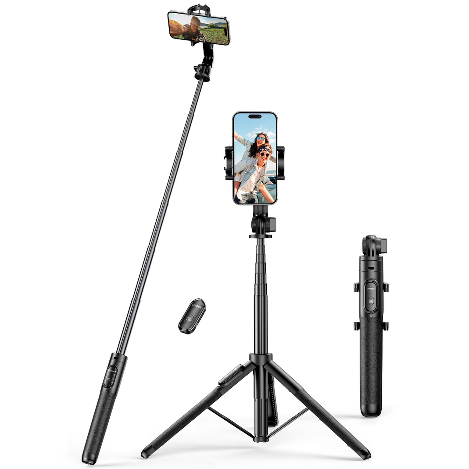 Tripode Selfie 1.5m + Soporte Para C&aacute;maras + Obturador Inal&aacute;mbrico Bt Ugreen Lp586 image number 0.0