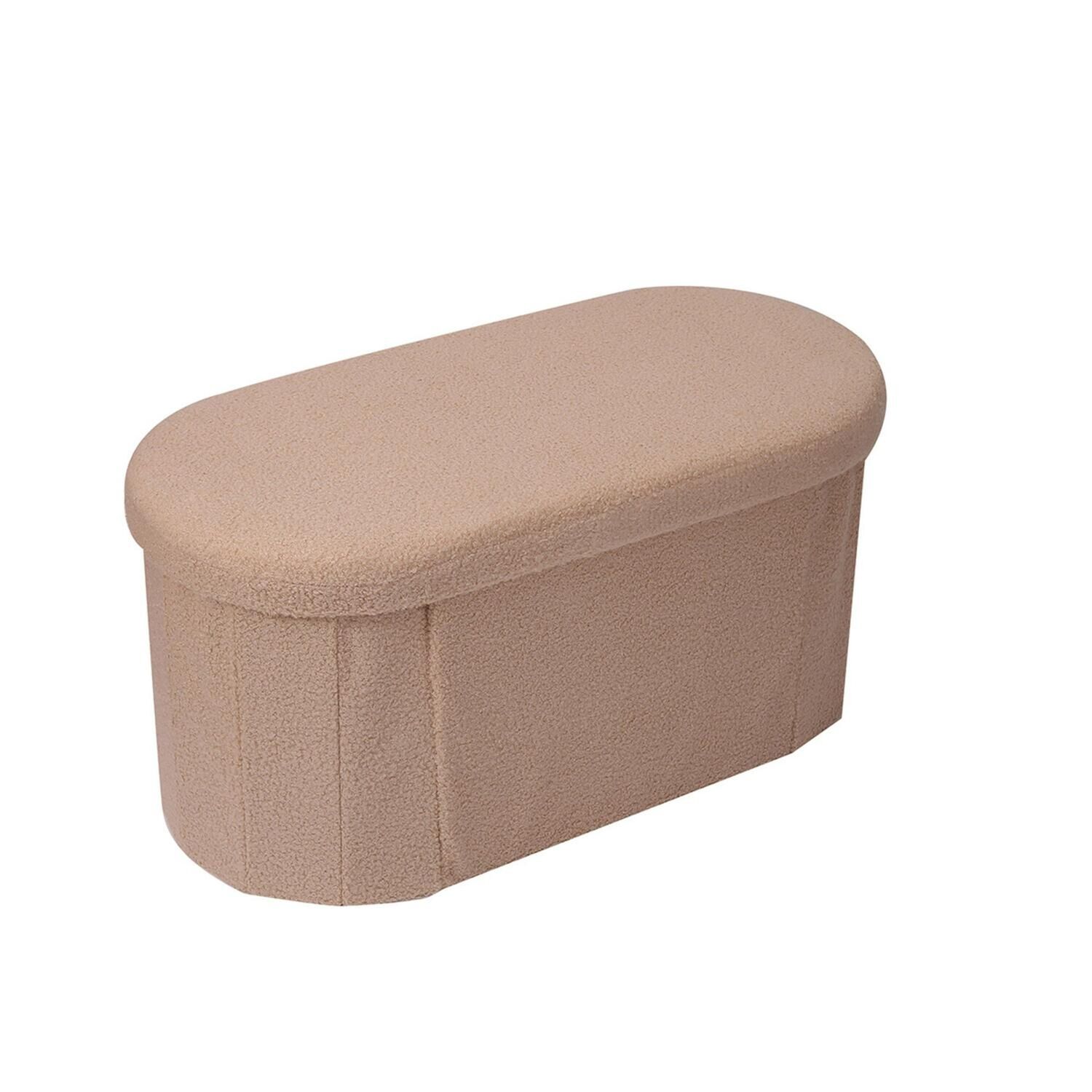 Ba&uacute;l Plegable Ovalado Boucl&eacute; Beige image number 0.0
