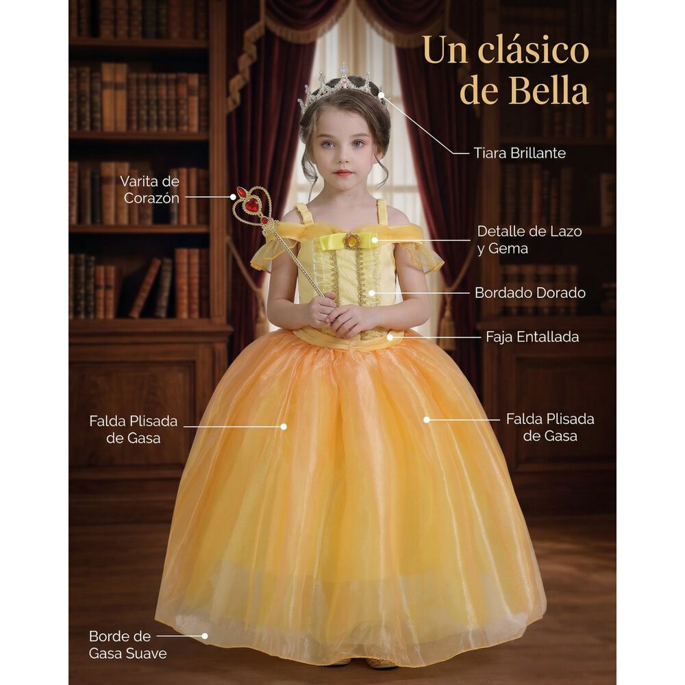 Disfraz Princesas Bella Ni&ntilde;a Disney La Bella Y La Bestia image number 6.0