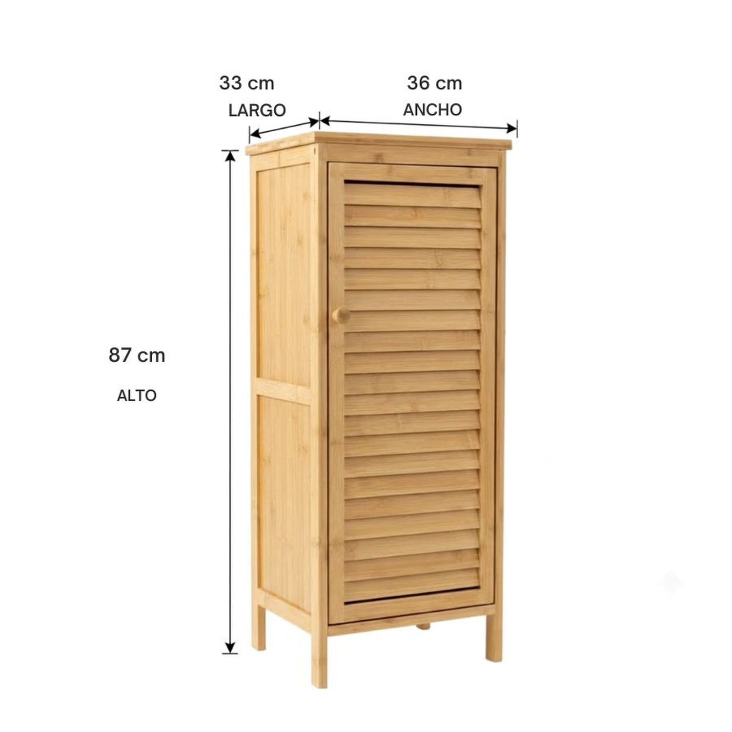 Armario Ba&ntilde;o Bamb&uacute; Organizador De Suelo Con Puerta Madera image number 1.0