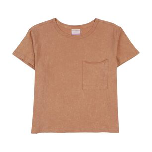 Polera Con Lavado Manga Corta Cuello Redondo Mujer Ocean Pacific