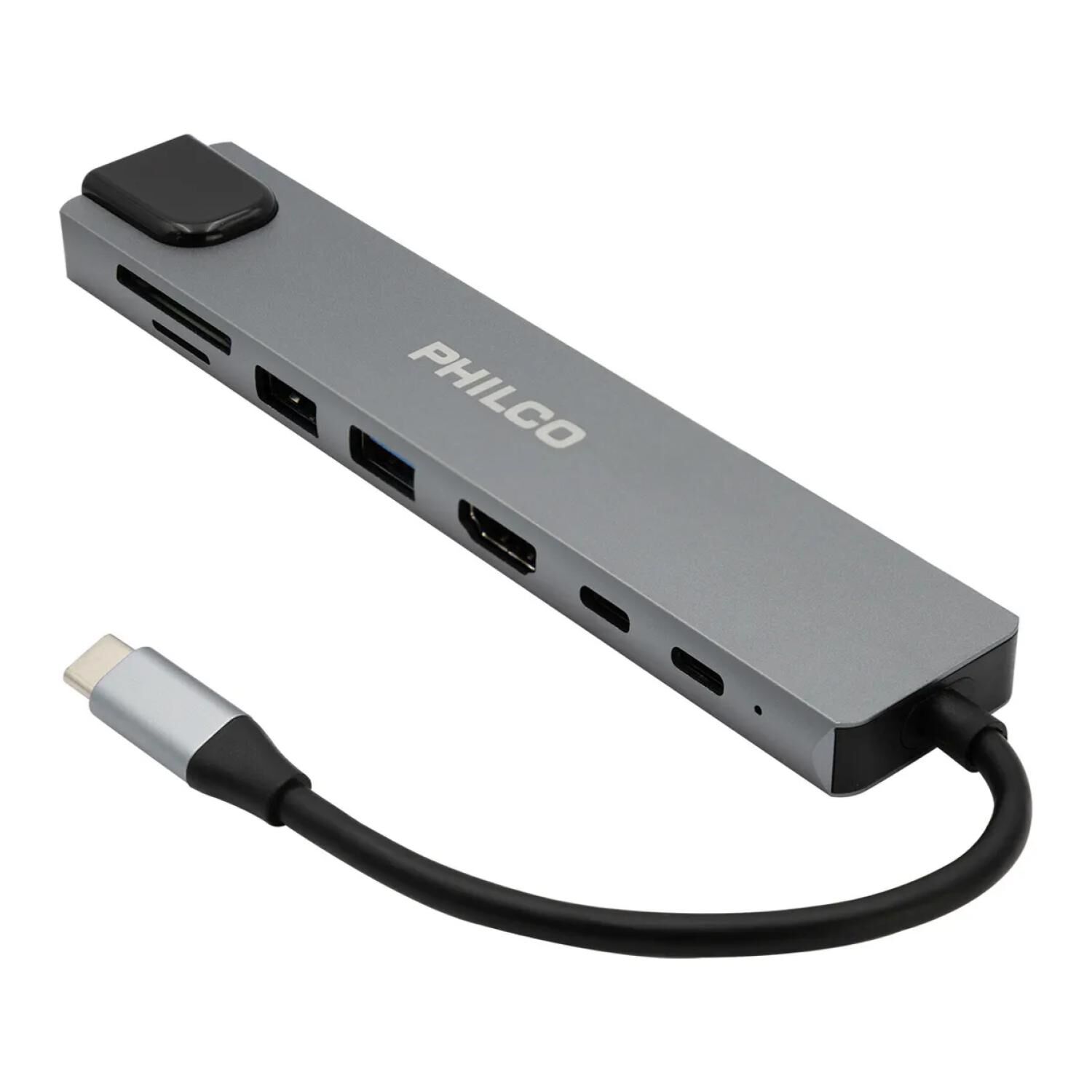 Adaptador Hub Usb C 3.0 8 En 1 Gris Sb88201 image number 0.0