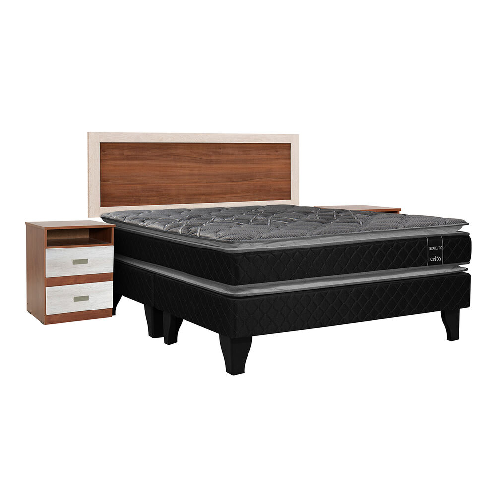 Cama Europea Celta Terapeutic / 2 Plazas / Base Dividida + Set de Maderas image number 0.0