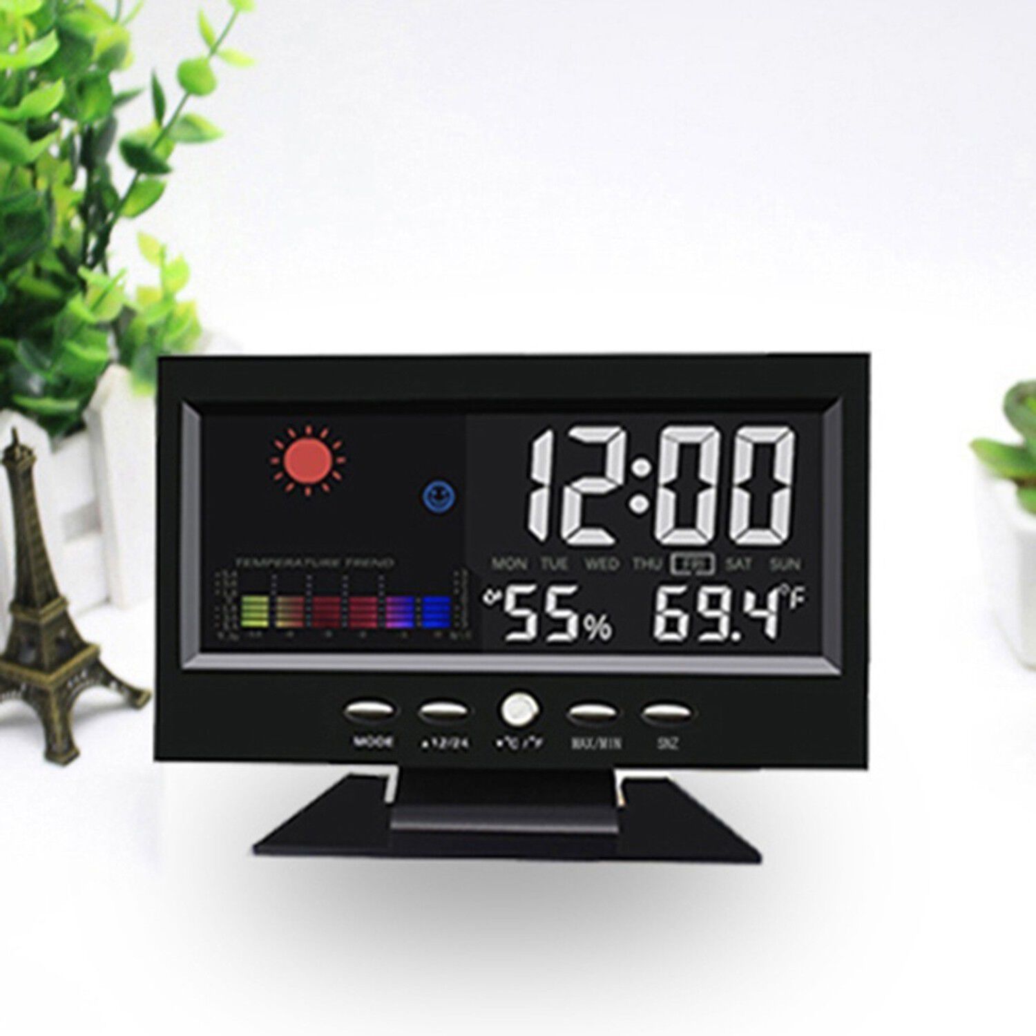 Reloj Despertador Lcd Color Term&oacute;metro Humedad Cj8082t image number 2.0
