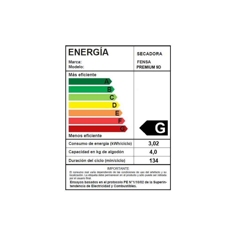 Secadora De Ropa Fensa 9kg Frontal Premium Care 9d Blanca image number 7.0