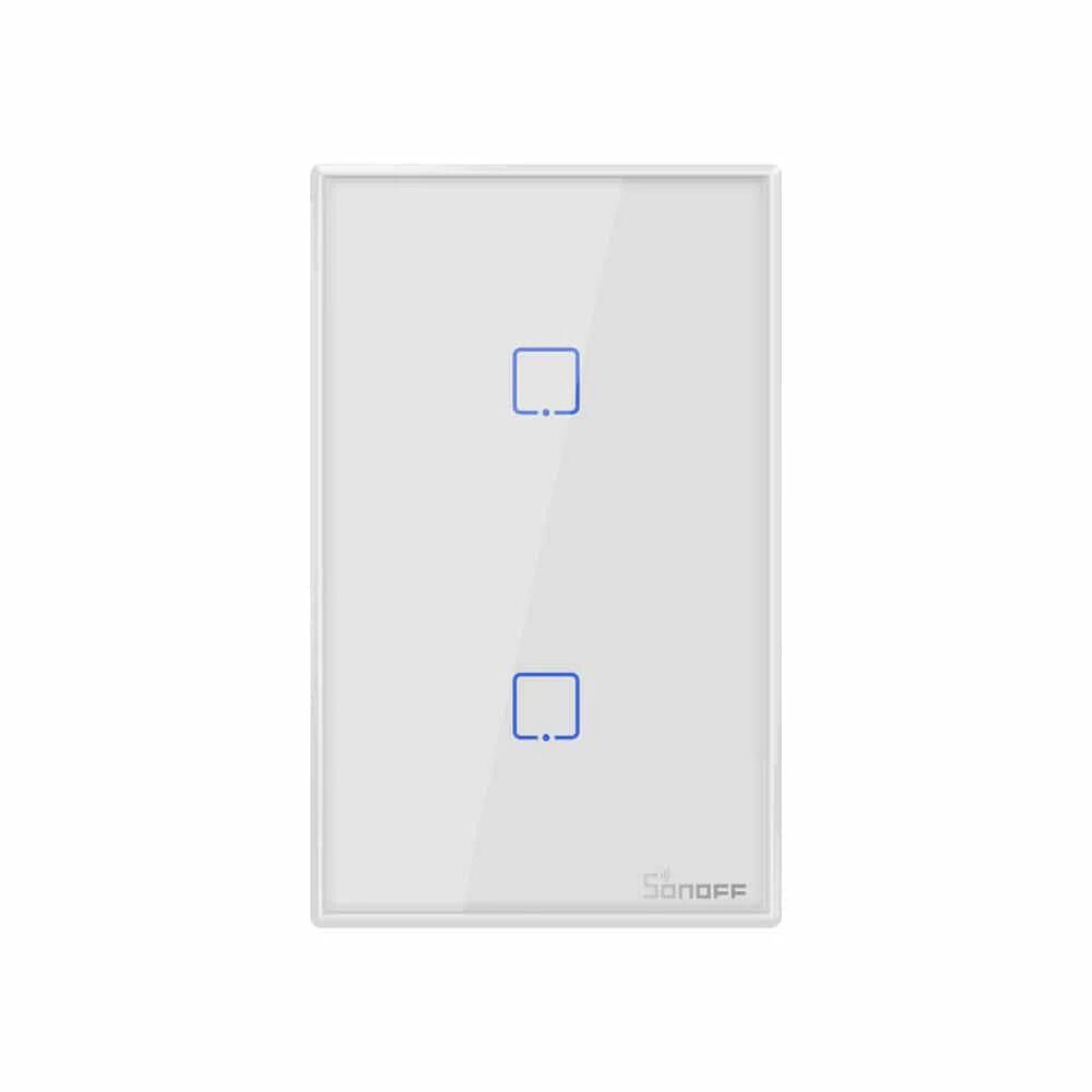 Interruptor De Pared Sonoff T2us2ctx Rf De 2 Canales-blanco image number 0.0