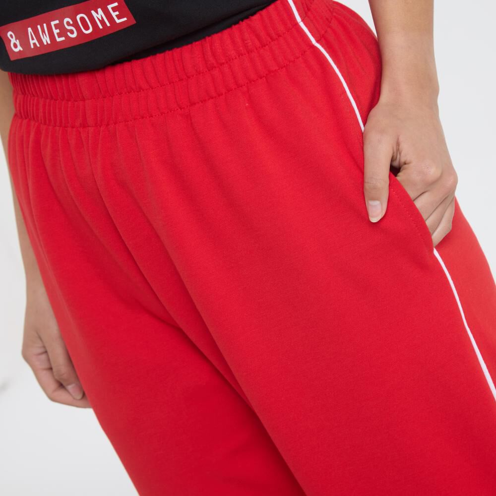 Pantalón De Buzo Stripe Tiro Medio Regular Mujer Freedom image number 4.0