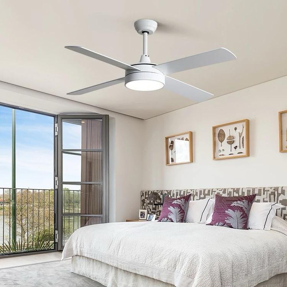 Ventilador De Techo 4 Aspas Blanco Luz Led image number 1.0