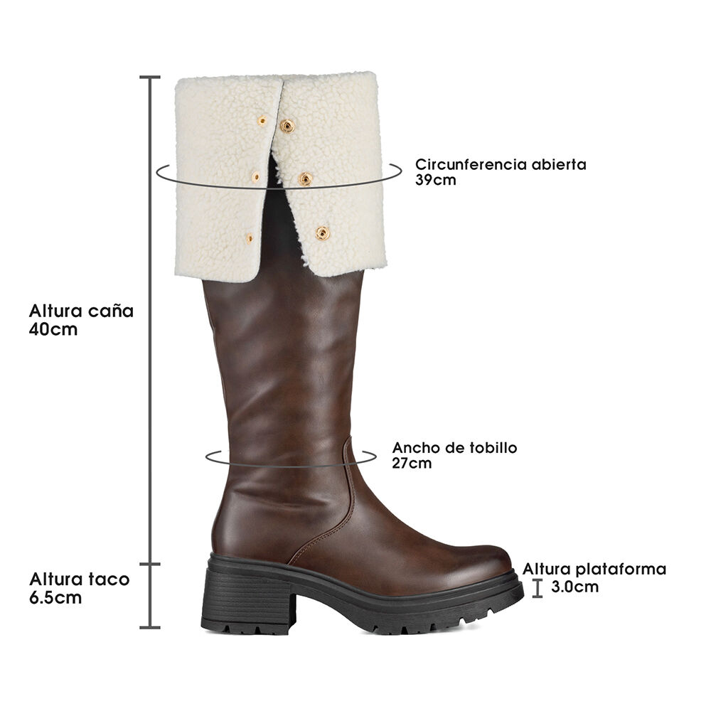 Botas Largas Mujer De Moda Comodo Tacon Grueso Weide Czy615 image number 6.0