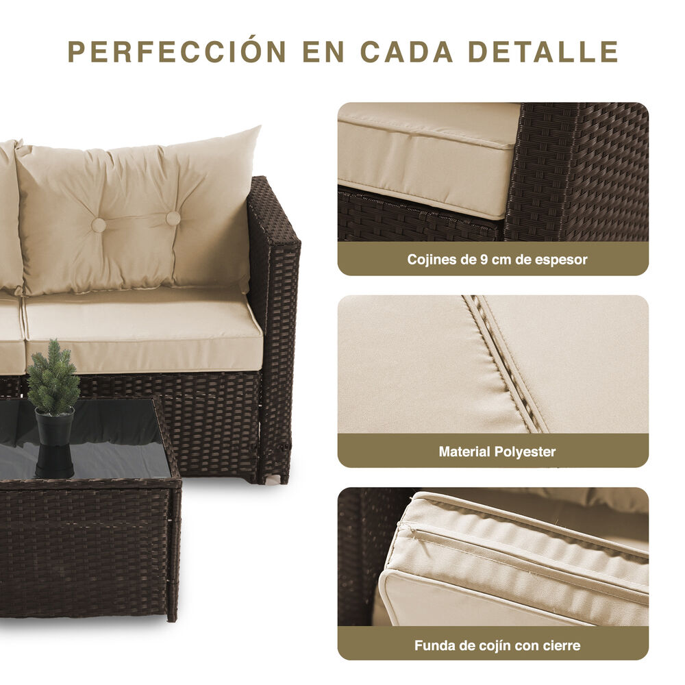 Seccional Intercambiable 3 Cuerpos Terraza Sofa + Mesa Café image number 5.0