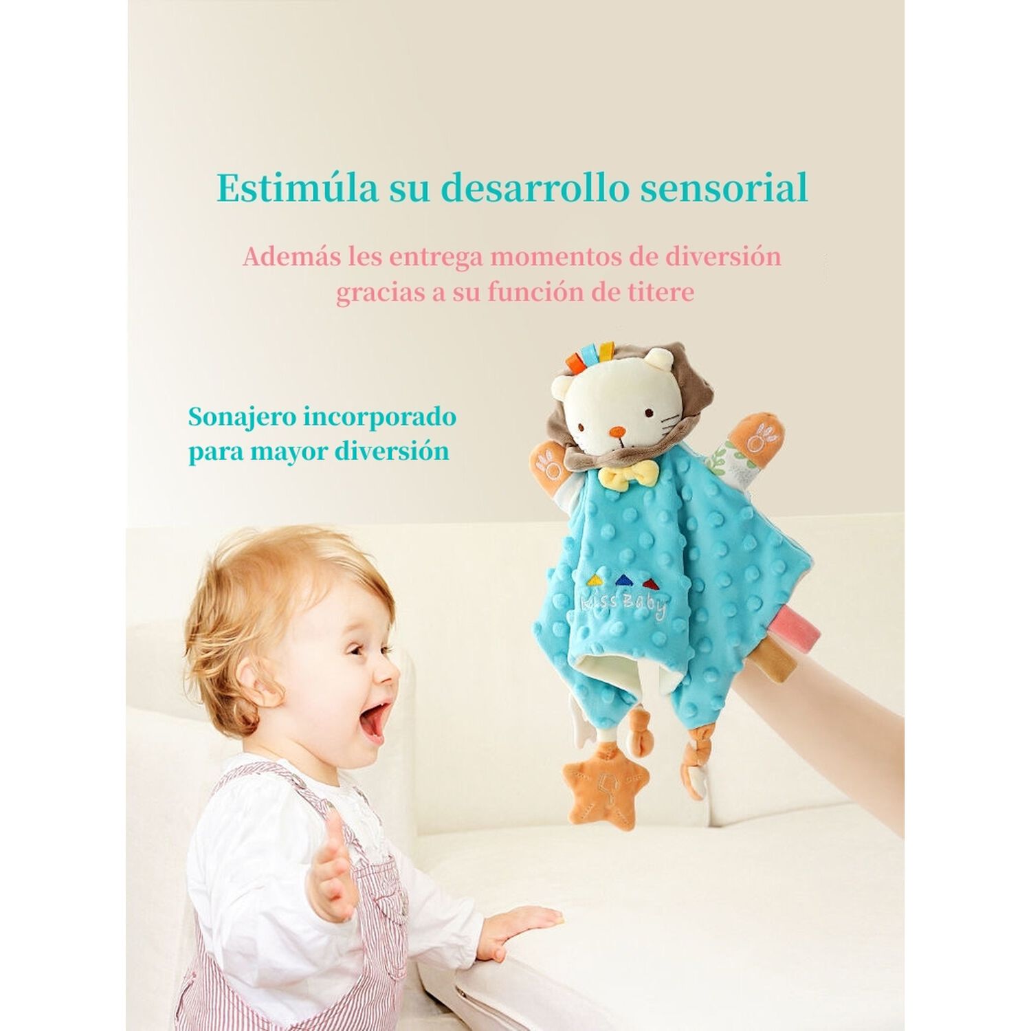 Peluche De Apego Sensorial Algod&oacute;n Zimba Lubabycas image number 4.0