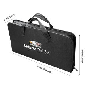Set De 18 Piezas Utensilios Parrillero Asado Acero Inoxidable