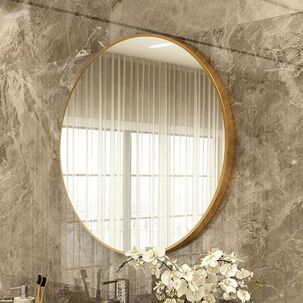 Espejo Circular De Pared Elegante Redondo 80cm De Diametro