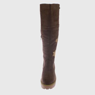 Bota Bordada Taupe V&iacute;a Franca Art. 3ni8001taupe