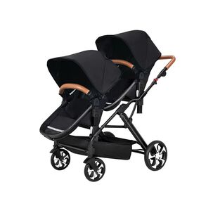 Coche Cuna Doble Multiposiciones Compacto Negro By Lubabycas