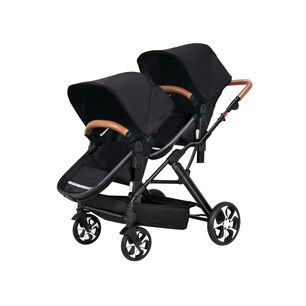 Coche Cuna Doble Multiposiciones Compacto A8 Negro Lubabycas