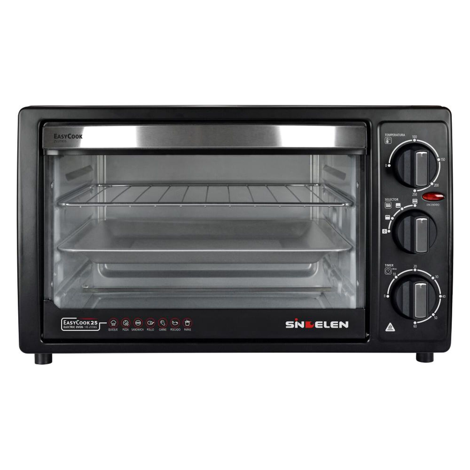 Horno El&eacute;ctrico Sindelen HE-255NG / 25 Litros / 1200 Watts image number 0.0