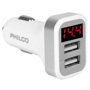 Cargador Para Automovil Doble Usb Carga Rapida Led Blanco