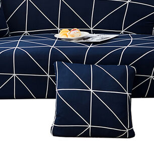Funda Sill&oacute;n Dise&ntilde;o Geo 2 Cuerpos Azul