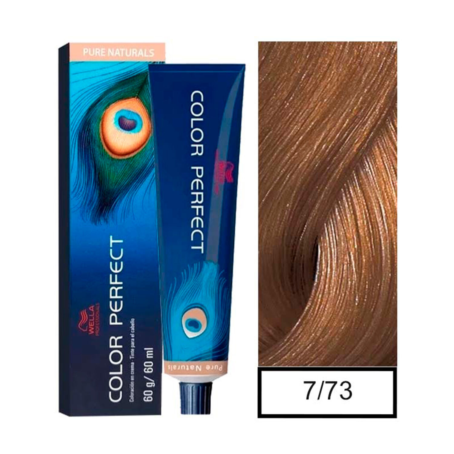 Wella - Tintura Permanente Color Perfect 7/73 Rubio Mediano Marr&oacute;n Dorado 60gr + Oxidante 20vol 60ml image number 0.0
