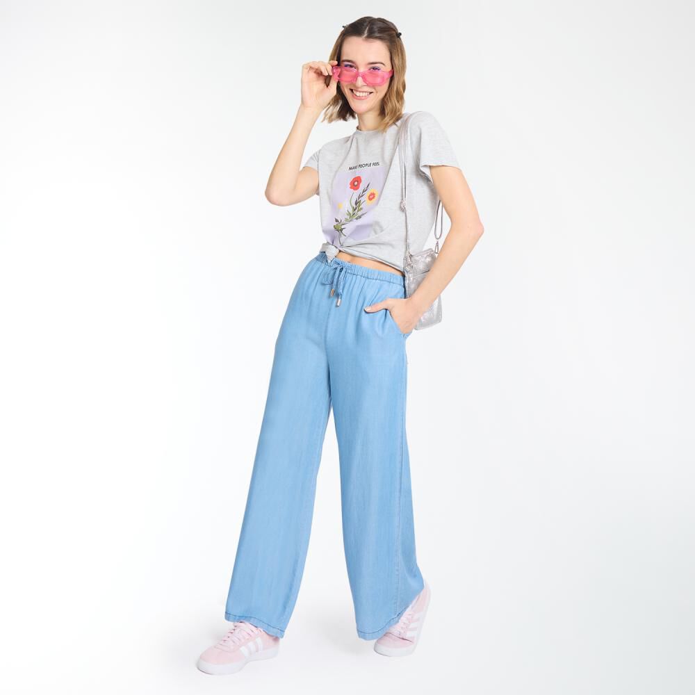 Pantalón Elásticado En Cintura Tiro Medio Relax Mujer Freedom image number 1.0