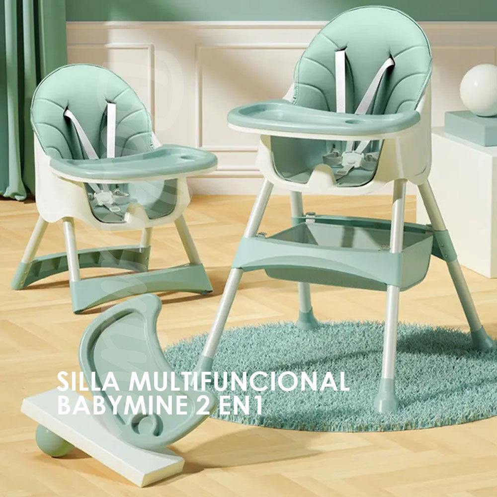 Silla De Comer Multifuncional Verde - Babymine image number 8.0