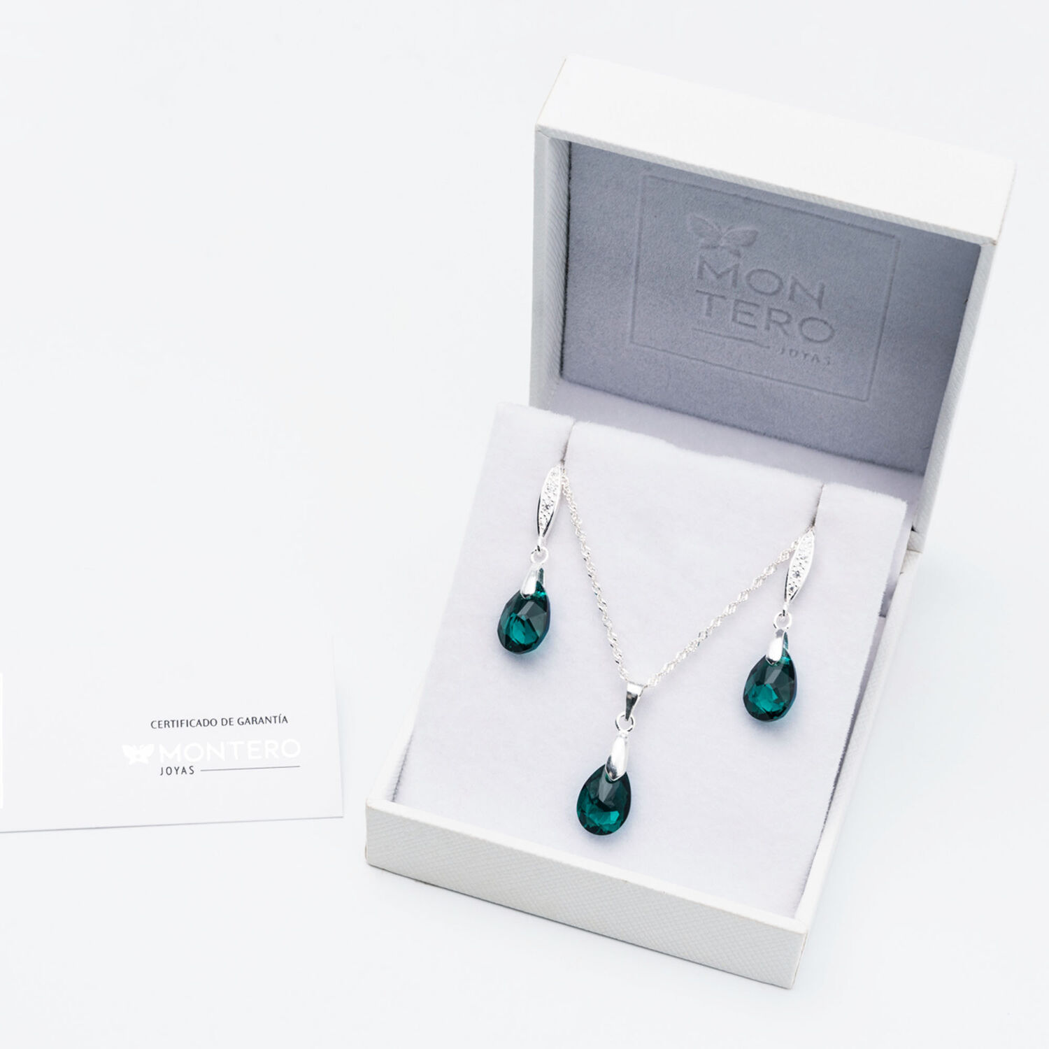Conjunto Milan Cristales Genuinos Emerald image number 2.0