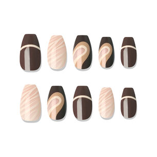Muzmak - U&ntilde;as Press On Cafe Mocha Coffin 36 U.