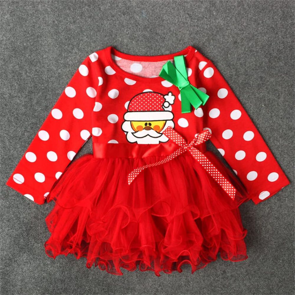Vestido De Navidad Para Ni&ntilde;as Con Tul Manga Larga 2 A 6 A&ntilde;os Pap&aacute; Noel image number 5.0