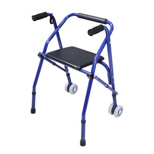 Andador Aluminio 2 Ruedas Plegable Con Asiento Premium