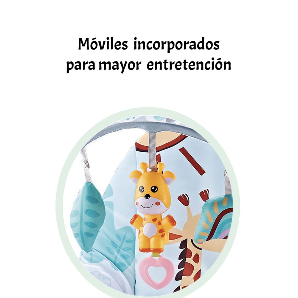 Mecedora Bebé Silla Nido Musical Vibración Azul Lubabycas image number 4.0