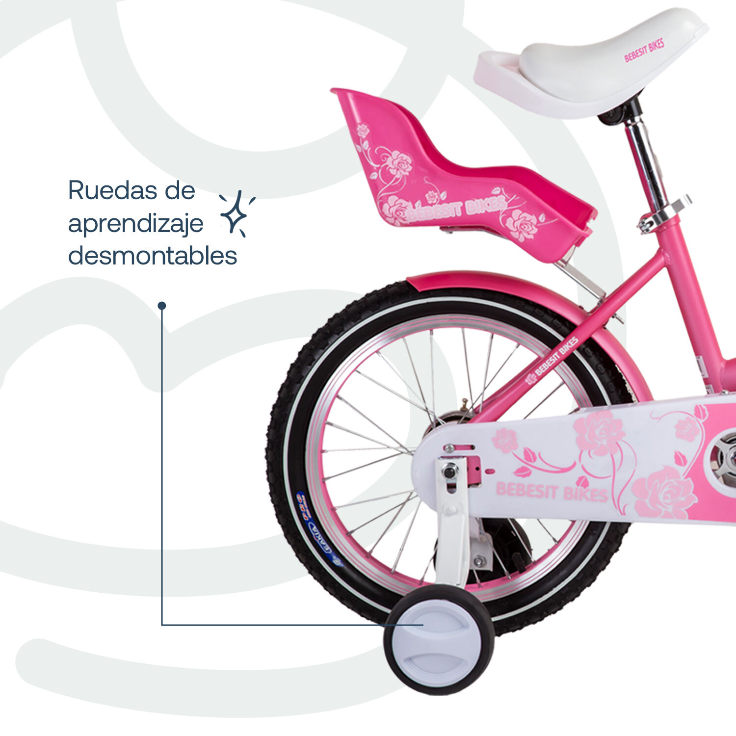 Bicicleta Infantil Queen Aro 16 Rosada Bebesit image number 6.0