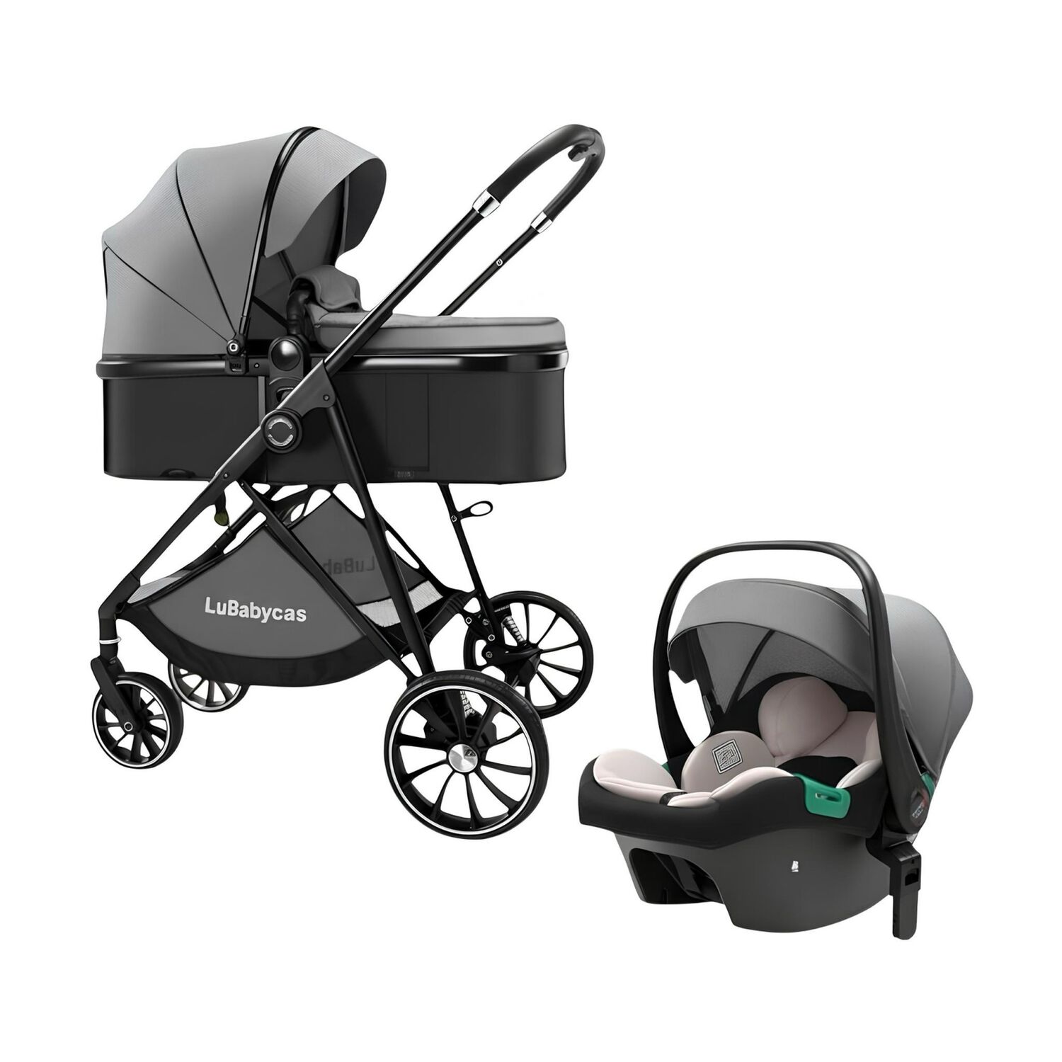 Coche Travel System Toldo 360&deg;gese Baby Gris Lubabycas image number 0.0