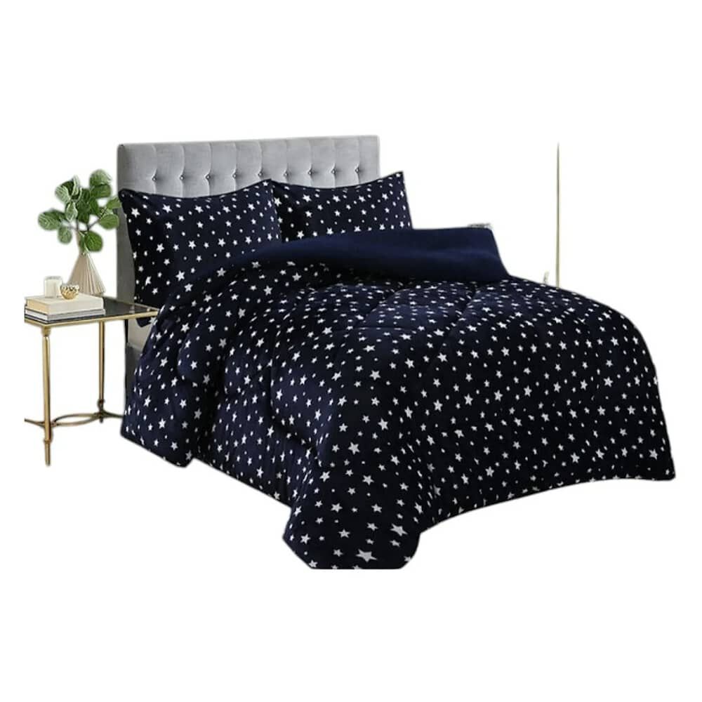 Cobertor Cubrecama Con Chiporro Plaza Y Media Infantil. Azul Oscuro. Estrellas image number 0.0