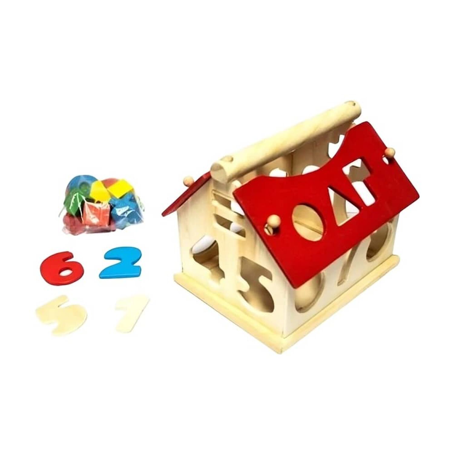 Casa De Encaje De Madera N&uacute;meros Juego Did&aacute;ctico Para Ni&ntilde;os image number 0.0