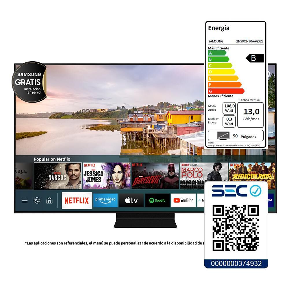 Neo Qled Samsung QN90A / 50" / Ultra HD / 4K / Smart Tv image number 12.0