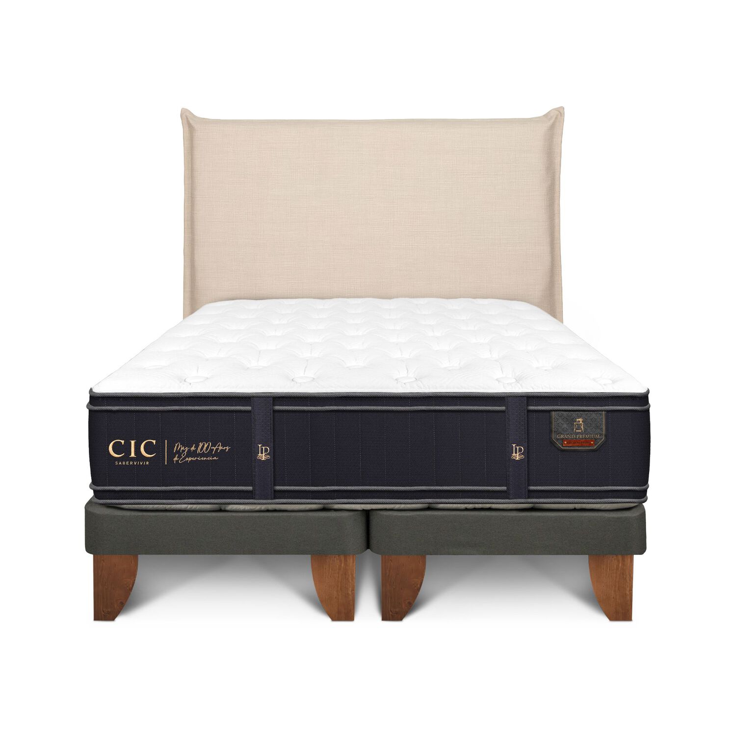 Cama Europea Cic Grand Premium / 2 Plazas / Base Dividida + Respaldo image number 0.0