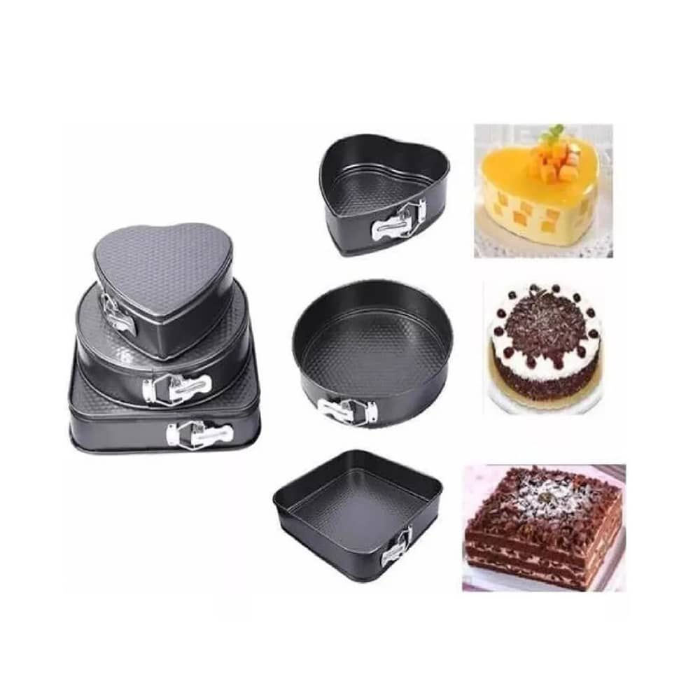 Set 3 Moldes Variados Reposter&iacute;a Queque Torta Antiadherentes image number 0.0