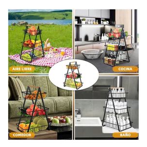 Estante Organizador Frutero 3 Niveles Multiuso De Cocina