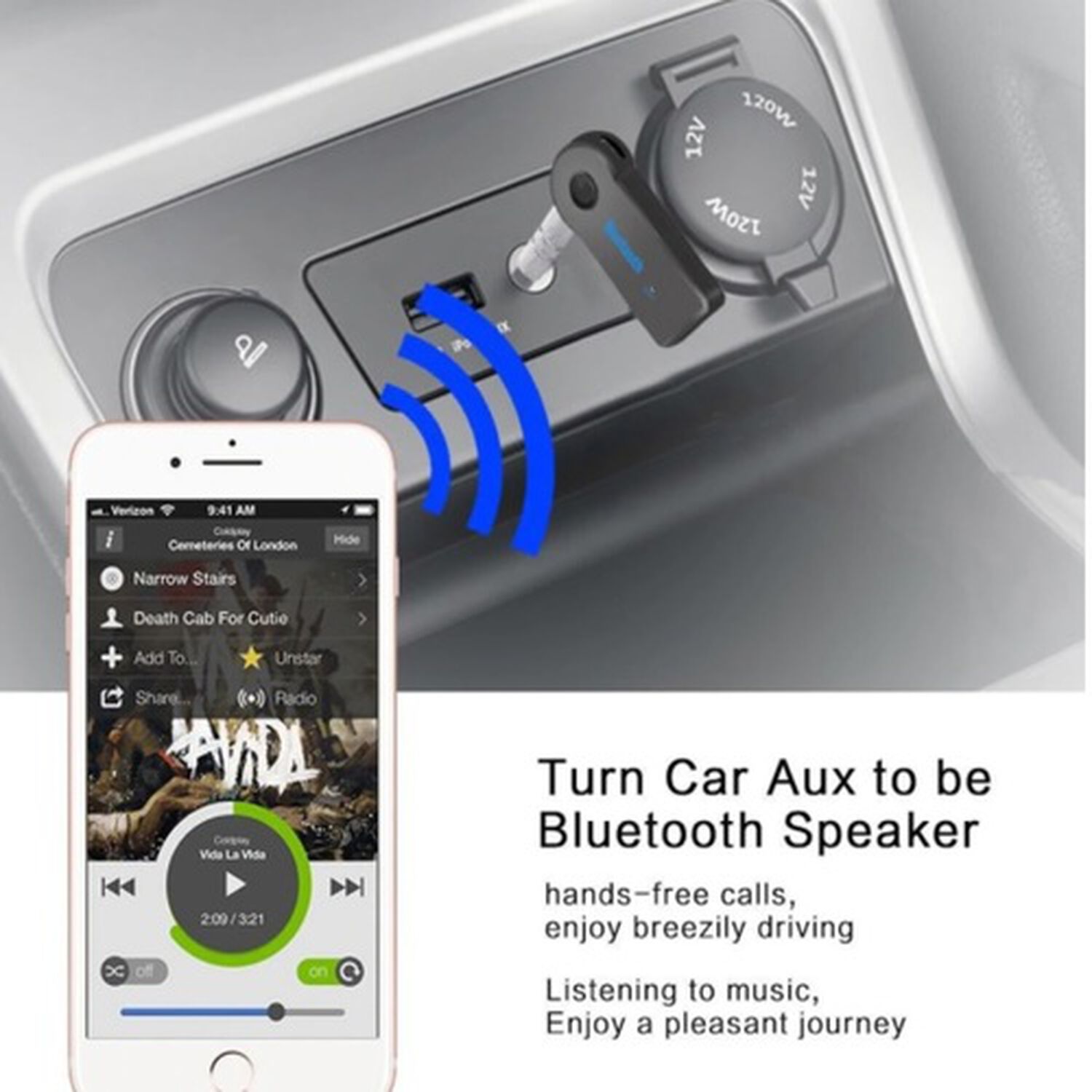 Adaptador Transmisor Receptor Bluetooth Auxiliar Radio Auto Jack 3.5 Plug image number 3.0