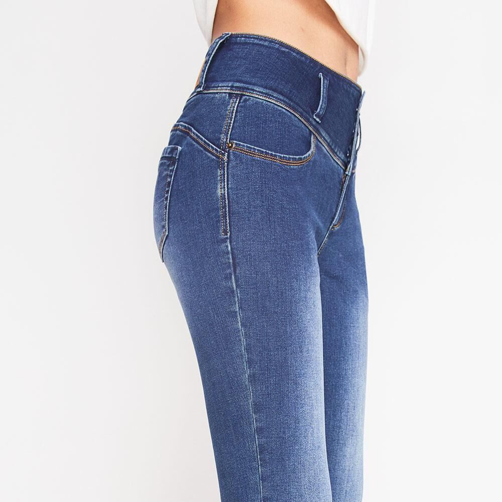 Jeans Con Almohadillas Traseras Tiro Alto Push Up Mujer Rolly Go image number 4.0