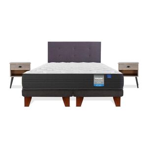 Cama Europea Flex Europedic Dual / King / Base Dividida + Set De Maderas