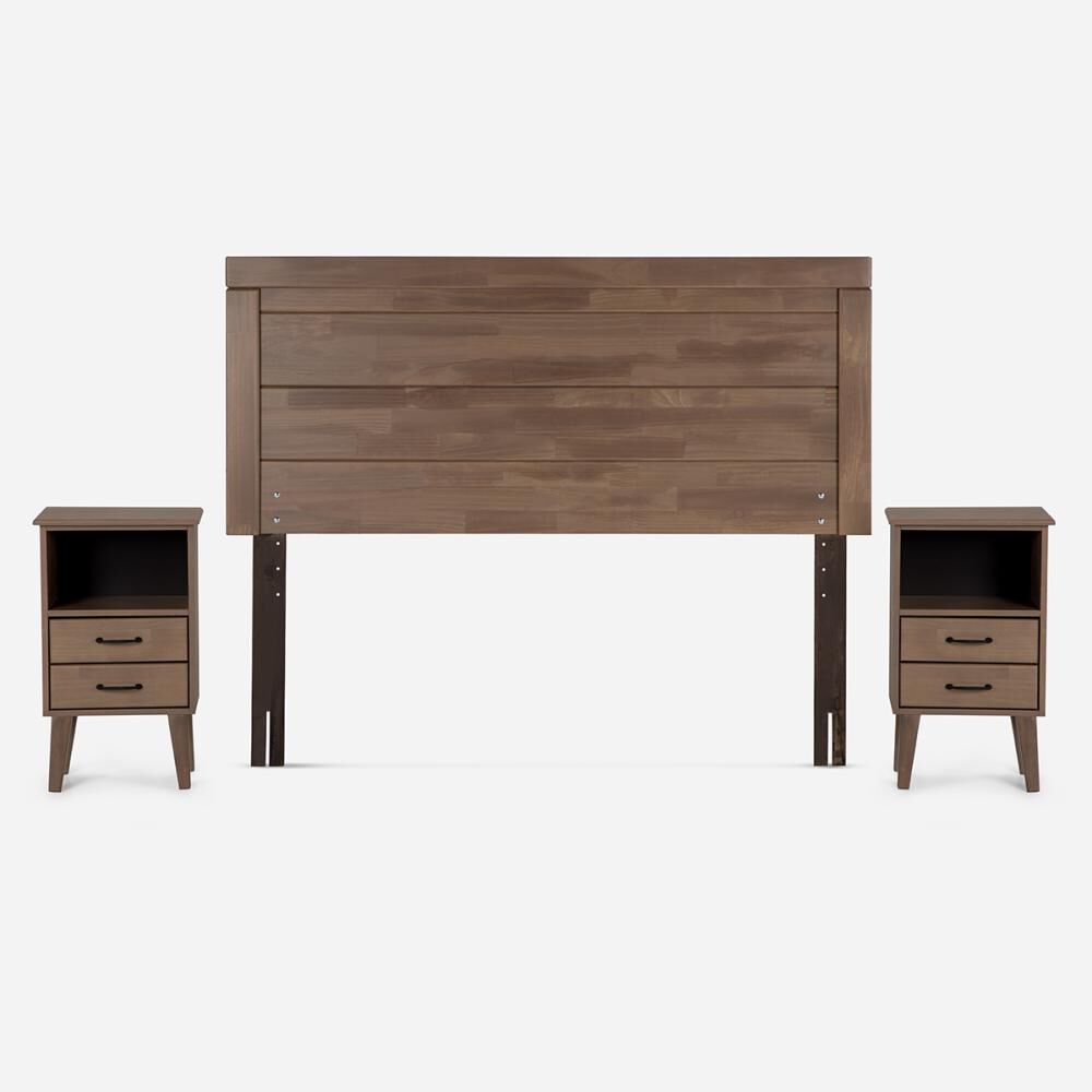 Cama Europea Rosen Pratta / 2 Plazas / Base Dividida + Set De Maderas Sicilia image number 1.0