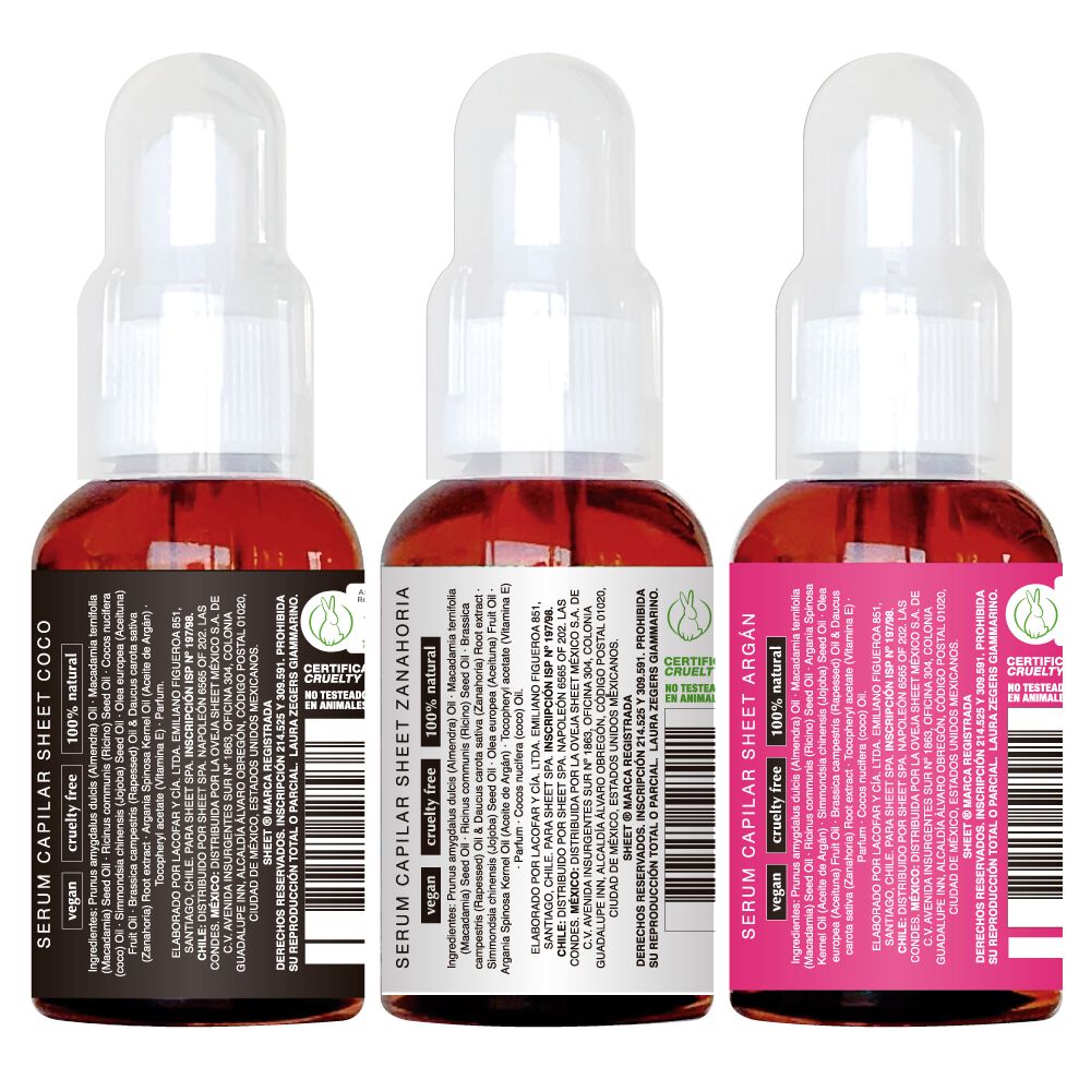 Pack 3 Serums De Coco, Zanahoria Y Argan Sheet image number 1.0