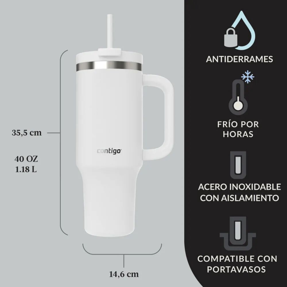 Vaso Tumbler Contigo Streeterville 1182 Ml Frio Blanco image number 1.0