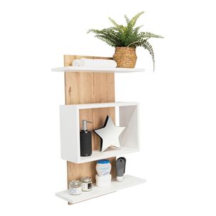 Mueble Organizador Ba&ntilde;o Caf&eacute; Claro Y Blanco