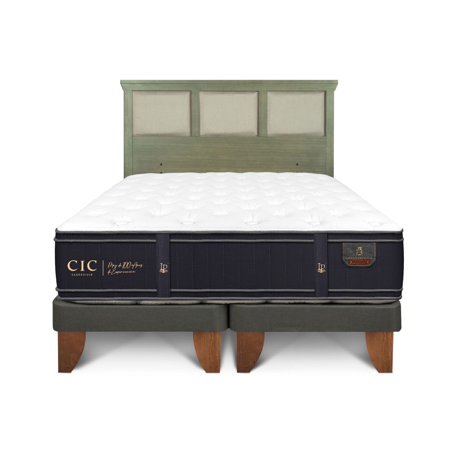 Cama Europea Cic Linea Premium / 2 Plazas / Base Dividida + Respaldo image number 0.0