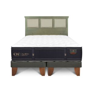 Cama Europea Cic Linea Premium / 2 Plazas / Base Dividida + Respaldo